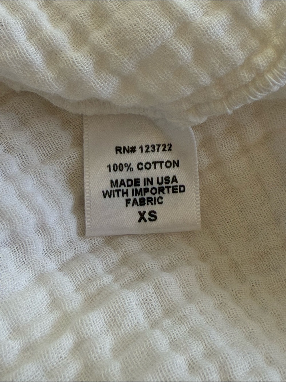 Xirena White Cotton Gauze Button Front Mini Dress XS Belted Made in USA - Picture 5 of 5
